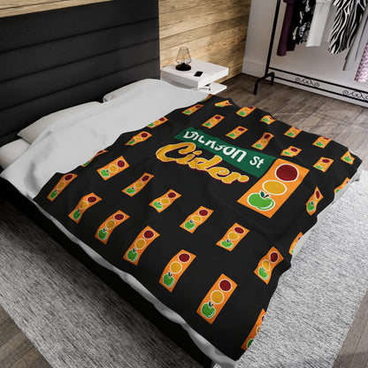 Copy of Big Black Velveteen Plush Blanket